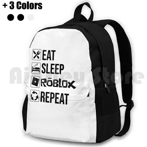Eat Sleep Repeat , Lover Gift Idea Outdoor Hiking Backpack Waterproof Camping Travel Oof Noob Oof Eat Sleep Oof Repeat Gaming