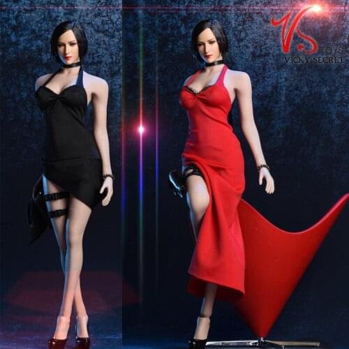 Estartek Vstoys 18XG14 Ada Wongs Sexy Black / Red Evening Dress Cheongsam Costume for 12inch Collectible Action Figure DIY