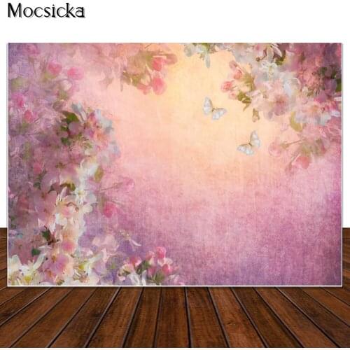 Neoback Newborn Baby Floral Photography Backdrops Flowers Photographic Studio Photo Background Birthday Decorations Prop