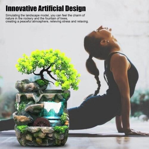 Waterfall Fountain Desktop Fountain Without Atomizer Indoor Fountain Is Made Of High-quality Strong Resin Light And Strong #W3F