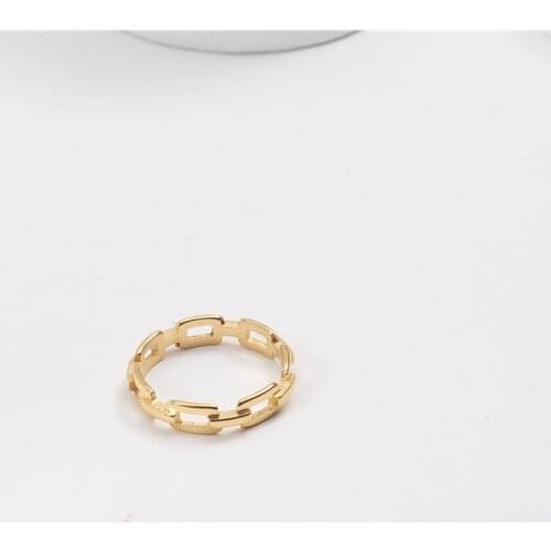 Joolim PVd Gold Finish Link Chain Rings for Women Stainless Steel Rings for Women