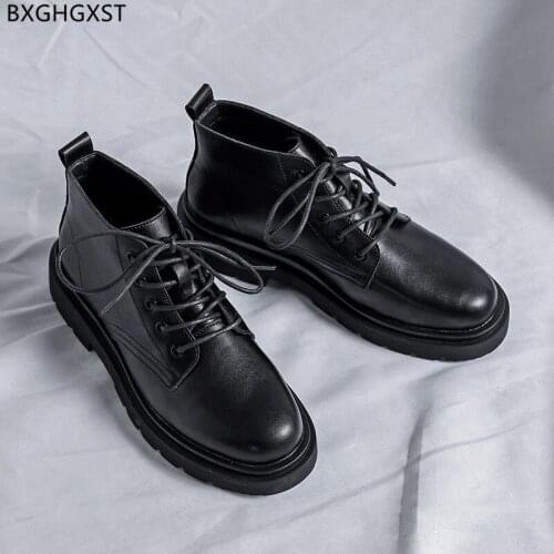 Leather Boots Men Winter Shoes Men Martin Boots for Men Male Casual Shoes Motorcycle Boots for Man 2021 Chaussure Homme Zapatos