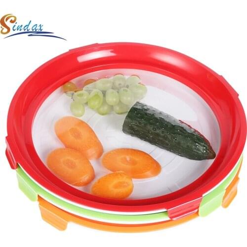 Creative Round Food Preservation Tray Food Fresh Keeping Fresh Spacer Organizer Food Preservate Refrigerator Food Storage