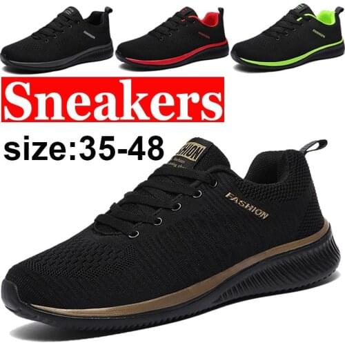 Big Size Summer Lightweight Men Sport Shoes Sports Man Runnig Summer Sneakers Women Black Male Tennis Trainers Jogging GME-0040