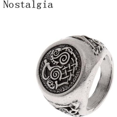 Fashion Vintage Slavic Jewelry Men Valknut Warriors Ring Scandinavn Odin Symbol Norse Viking Ring For Men Women Jewelry Gift