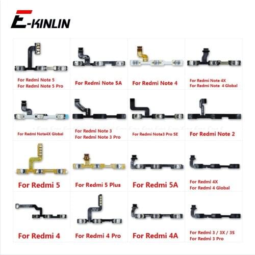 Power ON OFF Mute Switch Control Key Volume Button Flex Cable For XiaoMi Redmi Note 5 5A 4 4X 4A 3 2 Pro Plus