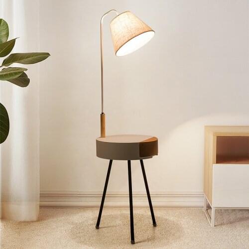 Floor lamp floor lamp in the bedroom nightstand one sitting room tea table with shelf USB charging vertical table drawer