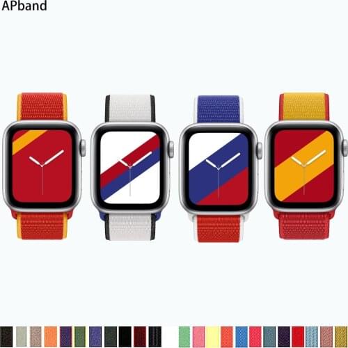 Strap for Apple Watch Band 44mm 40mm iWatch 42mm 38mm Smartwatch International Nylon Loop Sports Bracelet Apple Watch 3 4 5 SE 6