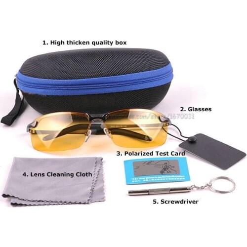New 2017 Glasses Men Polarized Driving Sunglasses Yellow Lense Night Vision Driving Glasses Polaroid Goggles Reduce Glare