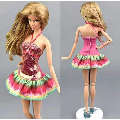 1/6 BJD Doll Clothes Charming Pink Flouncing Short Dress For Barbie Clothes Outfits Party Gown Vestidos 11.5" Dolls Accessories