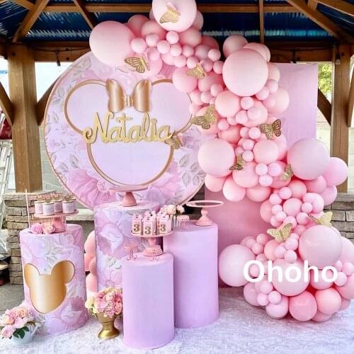 Ohoho Pink Balloons Garland Arch Kit Birthday Party Decoration Baby Shower Girl Princesas Wedding Air Christening Baptism Globos