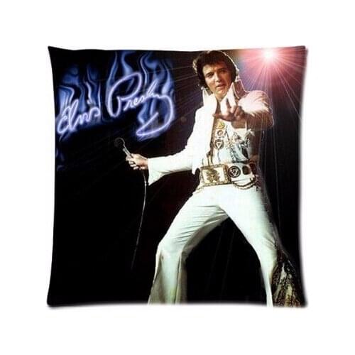 Wholesale Customized Famous Singer Elvis Presley Poster Printing on Throw Pillowcase Square Zippered Popular Pillow Cover