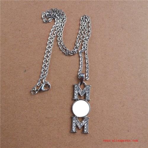 Sublimation mom necklaces pendants for Mothers Day hot transfer printing materials consumables 20pieces/lot