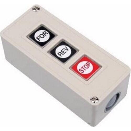 Triple push button control switch box for barrier gates, sliding gate openers and swing gate opener
