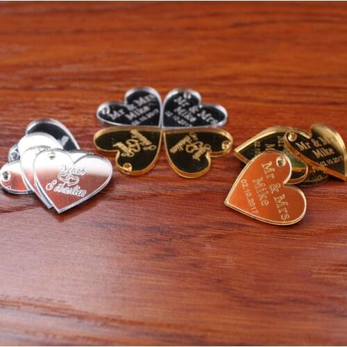 Personalized MR & MRS Surname Love Heart Wedding Table Decor Favors Customized,Surname Love Heart Wedding Table Decoration Favor