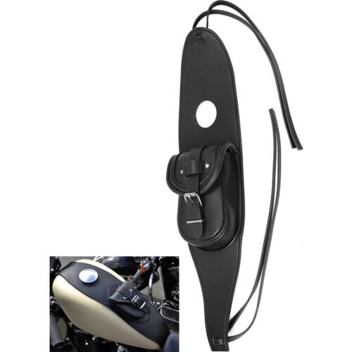 Retro Motorcycle Gas Tank Backpack Black Waterproof Dash Console Center Pouch Bag Leather Fit for Harley Sportster XL48 883 1200