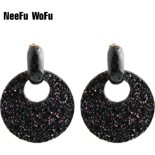 NeeFu WoFu Drop Big Earrings Round Dangle Tiger Leather Zinc alloy Large Long Brinco Printing Ear Leopard Oorbellen Christmas