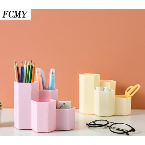 Hexagon Pen Holder Multifunctional Desktop Organizer Stationery Pens Holder Storage Case Box Office Accessories Organizer Desk