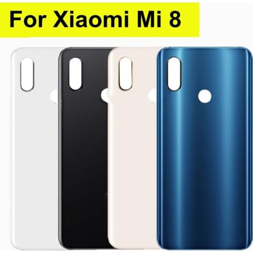 6.21" Glass Battery Case For XIAOMI MI 8 mi8 Back battery Door Replacement for Xiaomi Mi 8 Rear Door Housing Back Cover