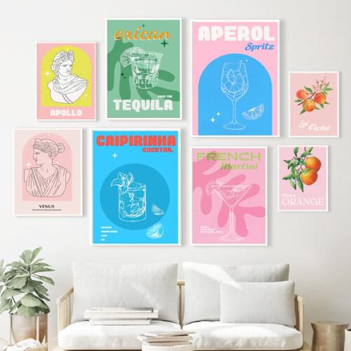 Juice Martini Whisky Peach Face APOLLO Abstract Wall Art Canvas Painting Posters And Prints Wall Pictures For Living Room Decor