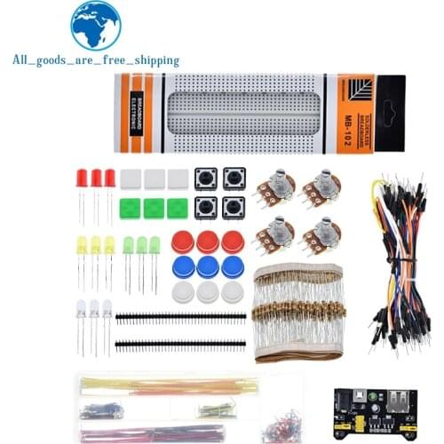 Generic Parts Package + 3.3V/5V Power Module+MB-102 830 Points Breadboard +65 Flexible Cables+ Jumper Wire Box For Arduino Kit