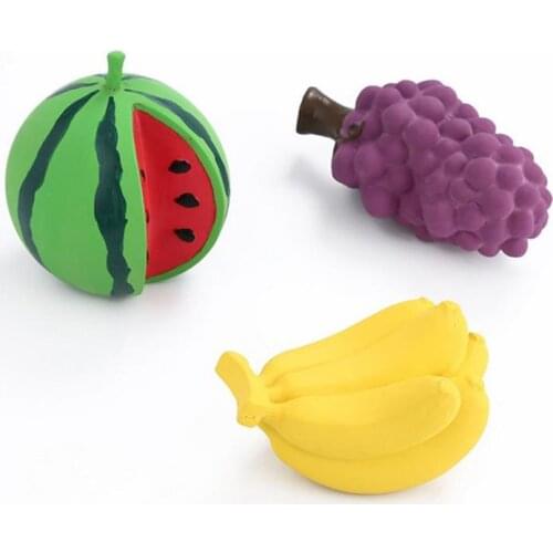 Funny Simulation Fruit Pet Dog Toys For Small Dogs Bite Resistant Squeaky Puppy Cat ToyWatermelon Banana Chew Dogs Toys Pets