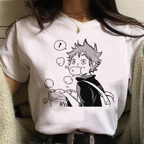 Oya Oya Oya Haikyuu Cartoon Womens T-shirt Fashion Short Sleeve Anime Kawaii Harajuku Womens T-shirt Casual T-shirt Top Gothic