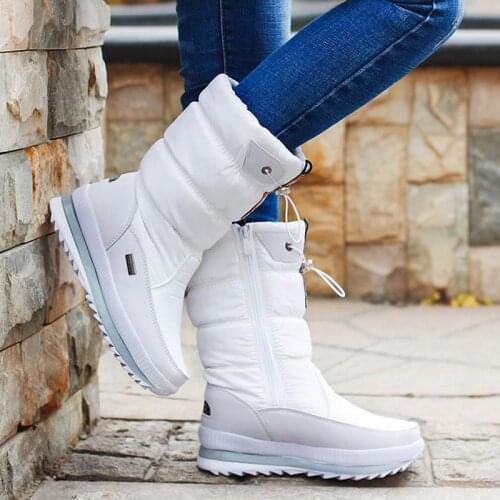 Women snow boots platform shoes woman winter boots thick plush waterproof non-slip mid-calf boots women winter shoes botas mujer