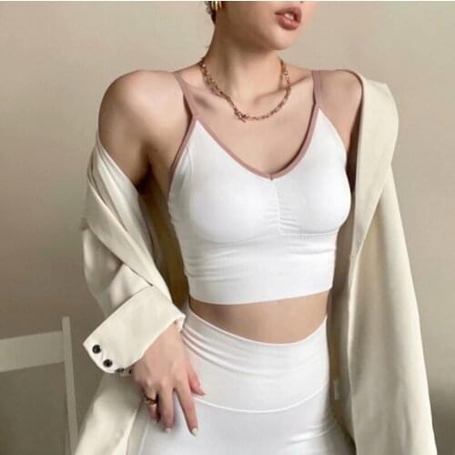 2021 New Camisole Women V-Neck Tank Top Sexy Summer Camis Cropped Tops Women White Tank Top Female Streetwear