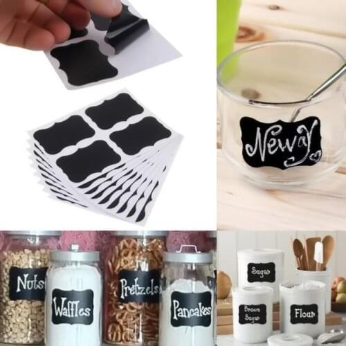 36Pcs/Set Waterproof Chalkboard Kitchen Spice Label Stickers Home Jars Bottles Tags Erasable Blackboard Labels Stickers
