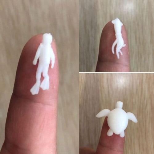 5Pcs Silicone Mini Marine Organism Modeling Resin Mold Beach Theme Turtle Diver Squid Fillings Resin Jewelry Fillings