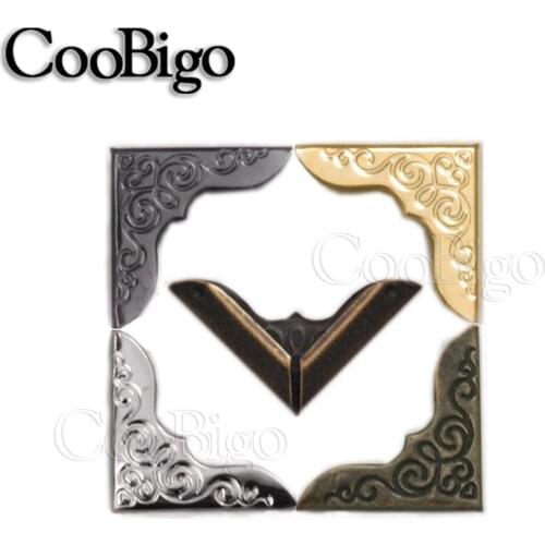 20pcs Book Corner Protector Metal Corners Clip for Album Folder Menu Notebook Scrapbook Vintage Flower Carved Decor Accessories
