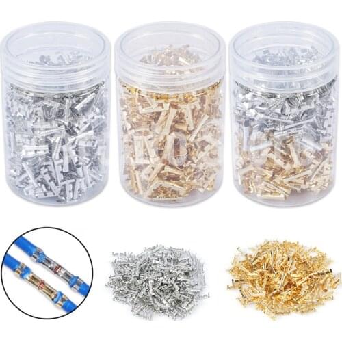 500Pcs Docking Connector line Pressing Button Quick Connect Brass U-shaped Terminal Wiring 0.5-1.5 mm2 Square Wire Connectors