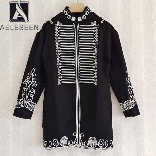 AELESEEN Womens Black Coats