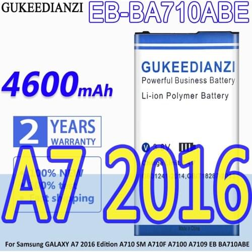 High Capacity GUKEEDIANZI Battery EB-BA710ABE 4600mAh For Samsung GALAXY A7 2016 Edition A710 SM A710F A7100 A7109 EB BA710ABE