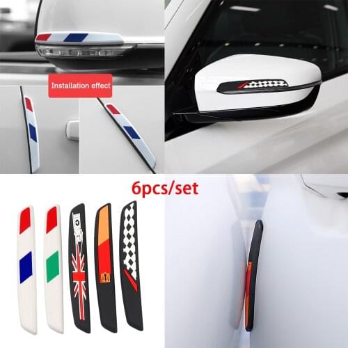 6pcs/set Car stickers Car Door Edge Bumper strip Auto Paint Anti Scratch Sticker Racing For Germany France United Kingdom Italy