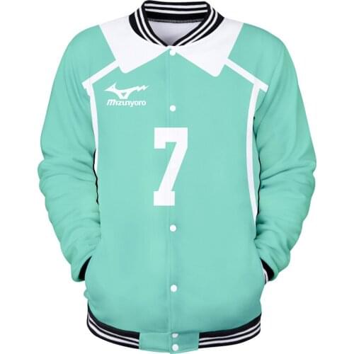 Anime Haikyuu Baseball Jacket Men/women Bomber Jacket Oikawa Tooru Sportswear Cosplay Costume Fashion Hip Hop Casual Slim Print