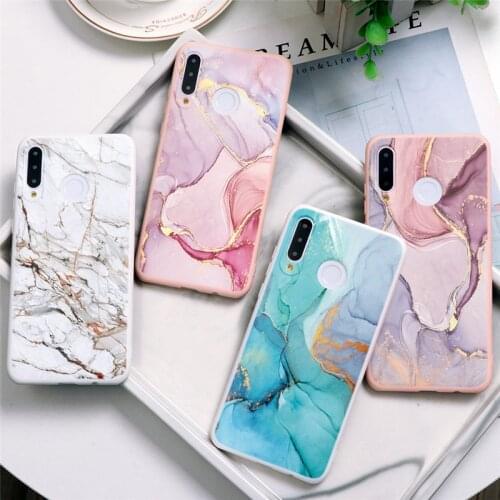 Marble Texture Case For Huawei P Smart Z 2019 2020 P30 P20 P10 P9 P8 Mate 10 20 P40 Lite E Pro 2017 Nova 6se 5t 3 Soft TPU Cover