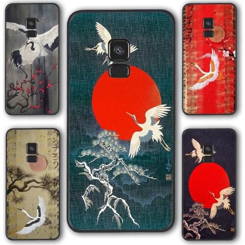 Krajews Japanese Cranes Art Phone Case Cover For Samsung Galaxy S5 S6 S7 edge S8 S9 S10 E lite S20 plus ultra Note