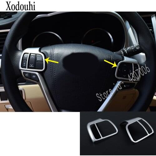 For Toyota Highlander 2018 2019 2020 Car Sticker Styling Cover Steering Wheel Interior Kit Trim Frame Panel Moulding Hoods Parts