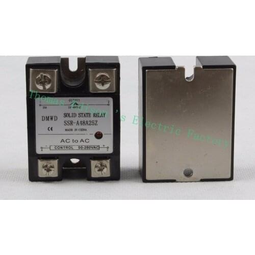 DMWD Red Indicator Light solid state relay SSR-25AA 25A 90-280V AC TO 24-480V AC SSR 25AA relay solid state SSR-A48A25Z