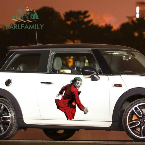 EARLFAMILY 43cm for Funny Joker Graphics Car Styling Car Stickers Waterproof Decals JDM VAN Trunk Vinyl Car Door Assessoires