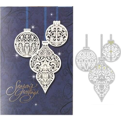 Christmas Ball Metal Cutting Dies Stencil Scrapbooking DIY Album Stamp Paper Card Embossing Decor Craft New Dies for 2021