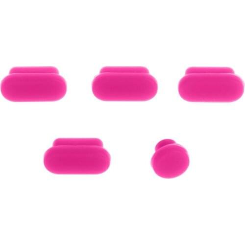 H05A 5PCS Anti Dust Plugs Silicone Laptop Data Port Jacks Dustproof Stopper Hooks Cover Set for Apple Macbook Pro Touch Bar