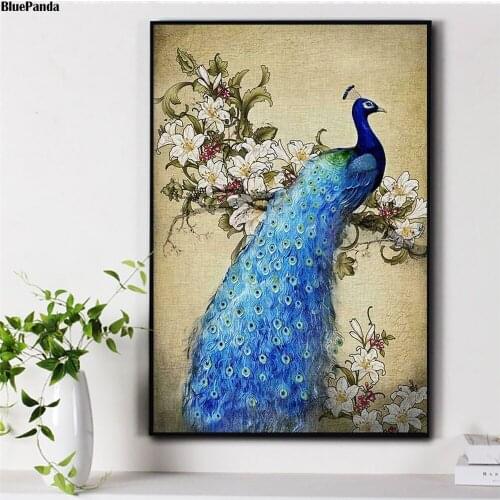 Blue Canvas Painting Baby Nursery Wall Art Poster Print Animal Nordic Kids Decoration Picture Boy Children Bedroom Decor
