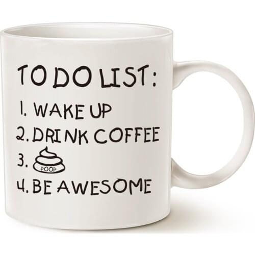 To Do List Poop Mug, Funny Coffee Mug, Office Mug, Work Mugs Cup with Stirring Spoon Gift for Boss,Boss