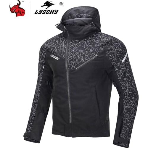 LYSCHY Motorcycle Jacket Chaqueta Moto Men Waterproof Moto Jacket Protective Gear Reflection Night Motorbike Riding Jacket