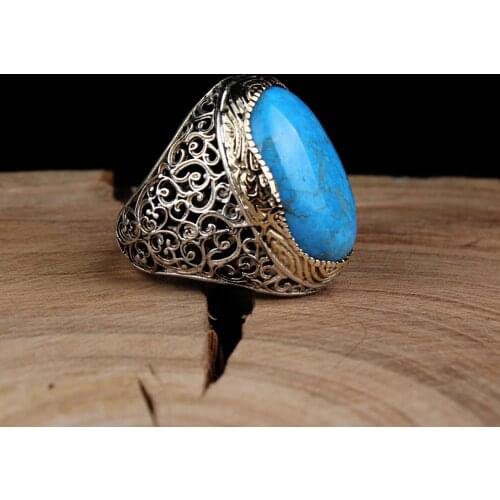 Turquoise Stone 925 Silver Mens ring. Mens jewelry stamped with silver stamp 925 All sizes are available