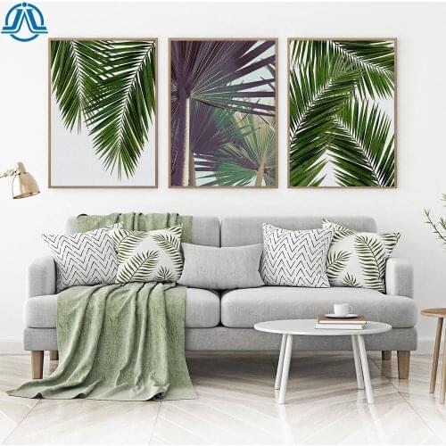 Nature Green Poster Monstera Canvas Painting Nordic Wall Art Print Plant Palm Leaf Artwork Picture Modern Home Decoration