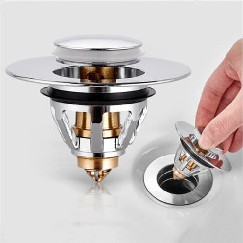 Stainless Steel Universal Wash Basin Pop-up Drain Filter Hair Catcher Bath Stopper Filter Shower Sink Strainer Plug Kitchen